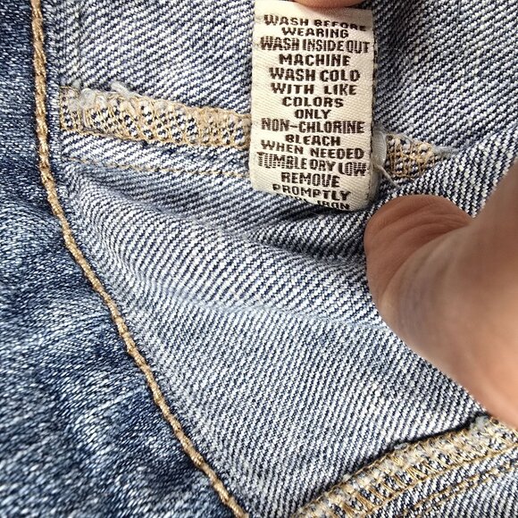 Hot Kiss Denim Vest With Aztec Embroidered Yoke Light Wash Button-Front Size S - Picture 5 of 8